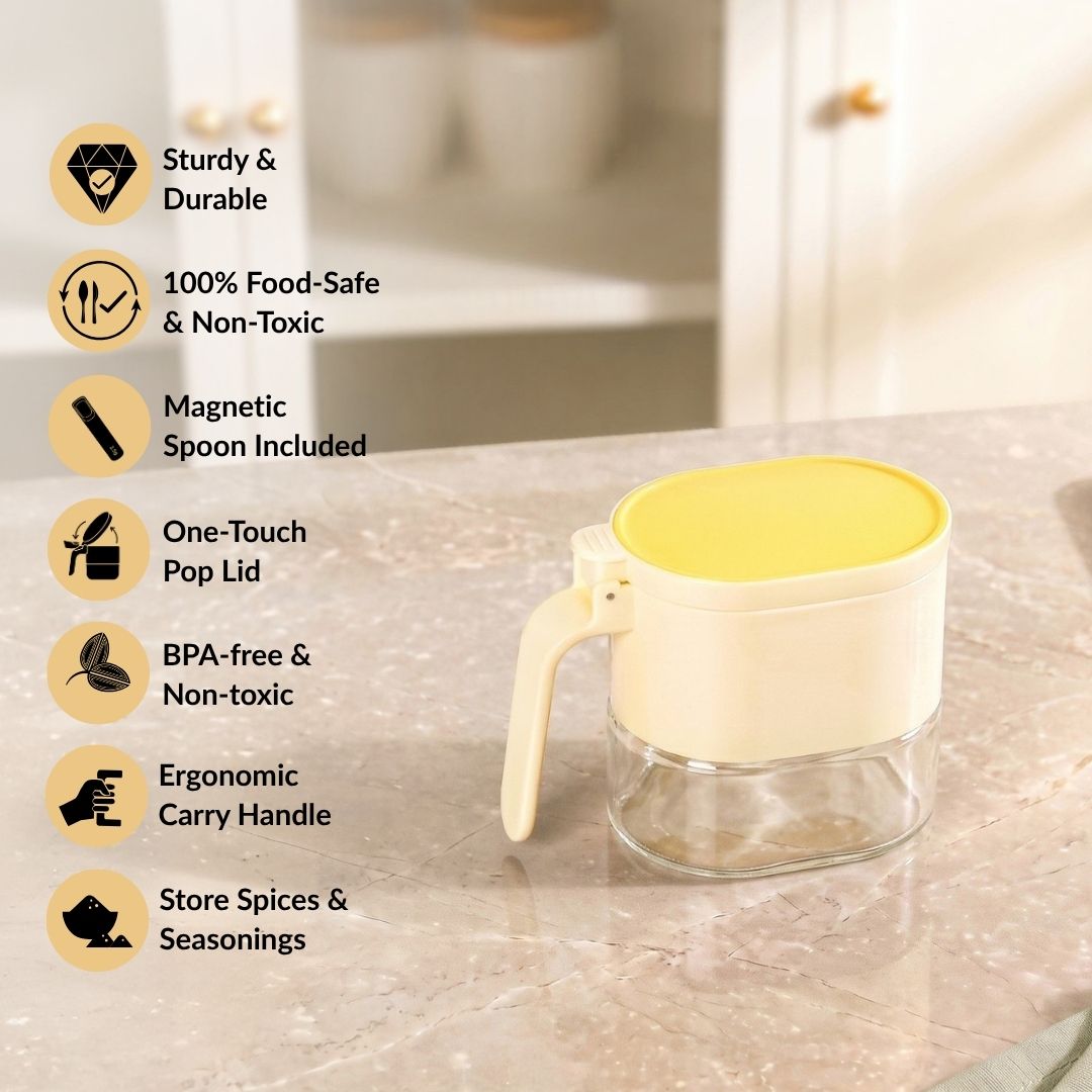 Spice Jar For Kitchen With Magnetic Spoon 360ml