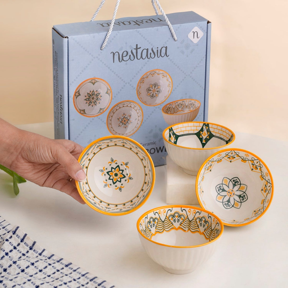 Sunny Bloom Snack Bowl Set Of 4 300ml