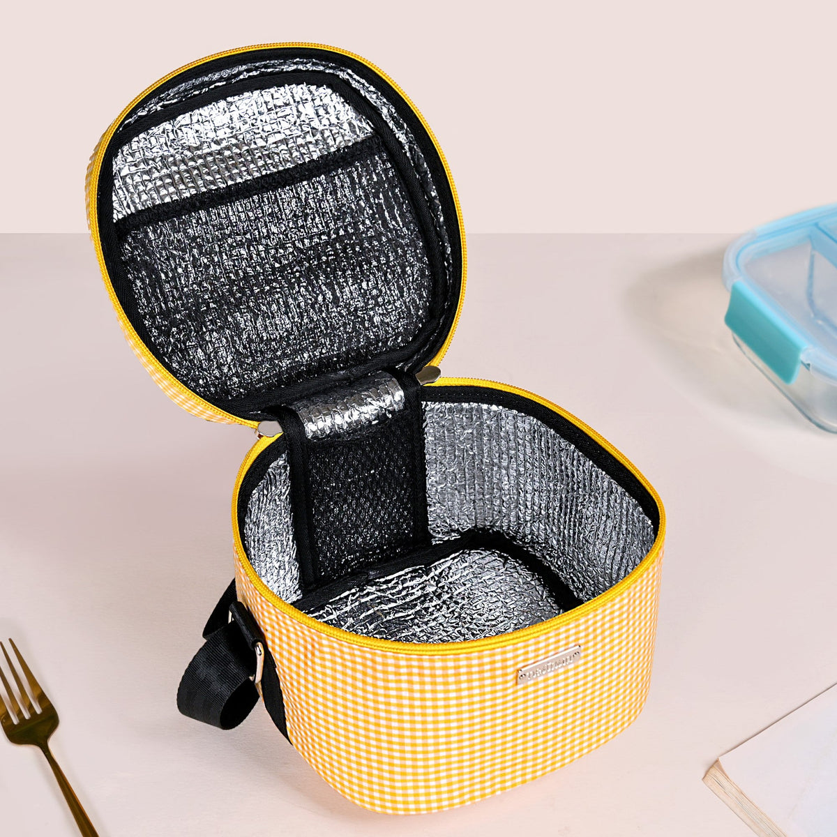 Sunshine Checked Lunch Bag With Insulation