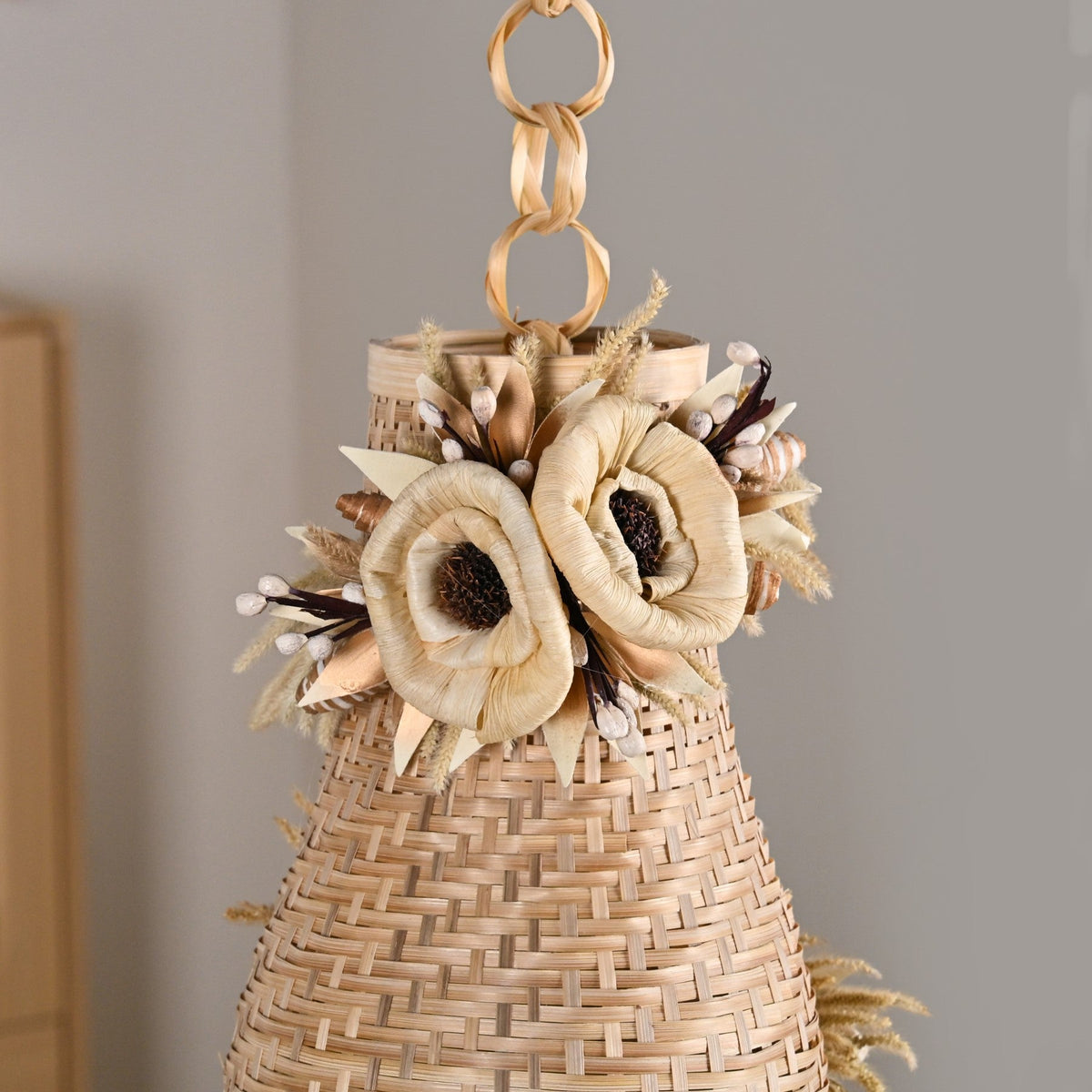 Solara Sustainable Handmade Dried Flower Bamboo Diwali Lantern