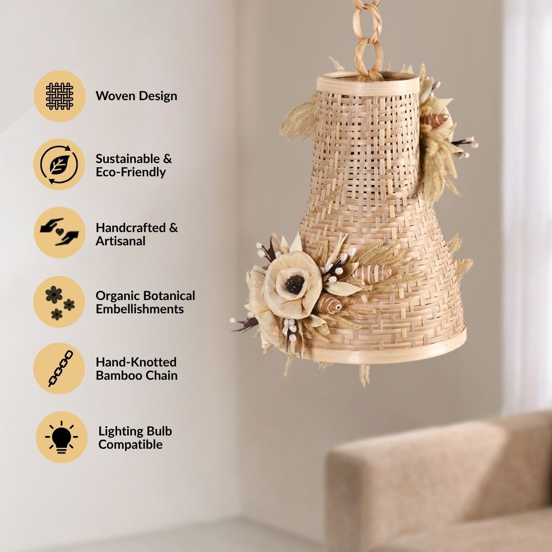 Solara Sustainable Handmade Dried Flower Bamboo Diwali Lantern