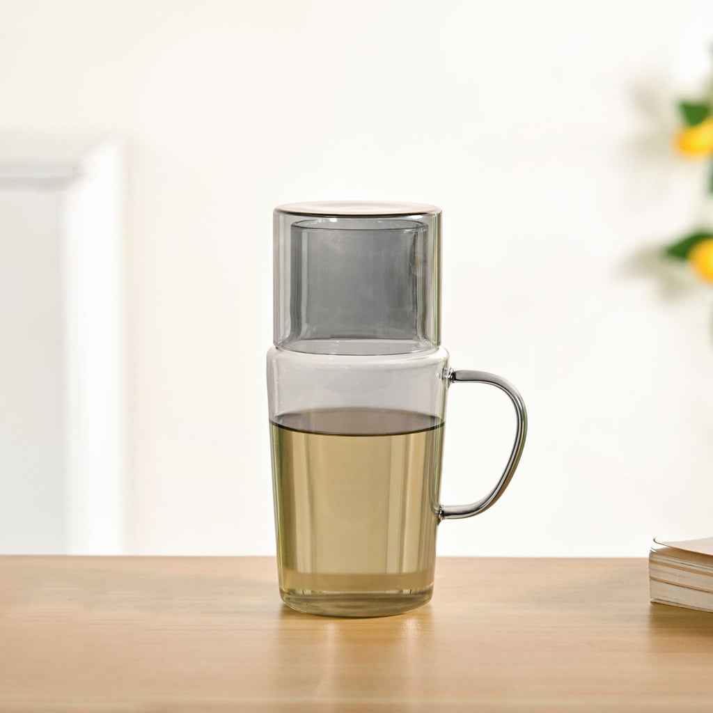 Sleek Black Tinted Bedside Carafe Set With Tumbler And Jug