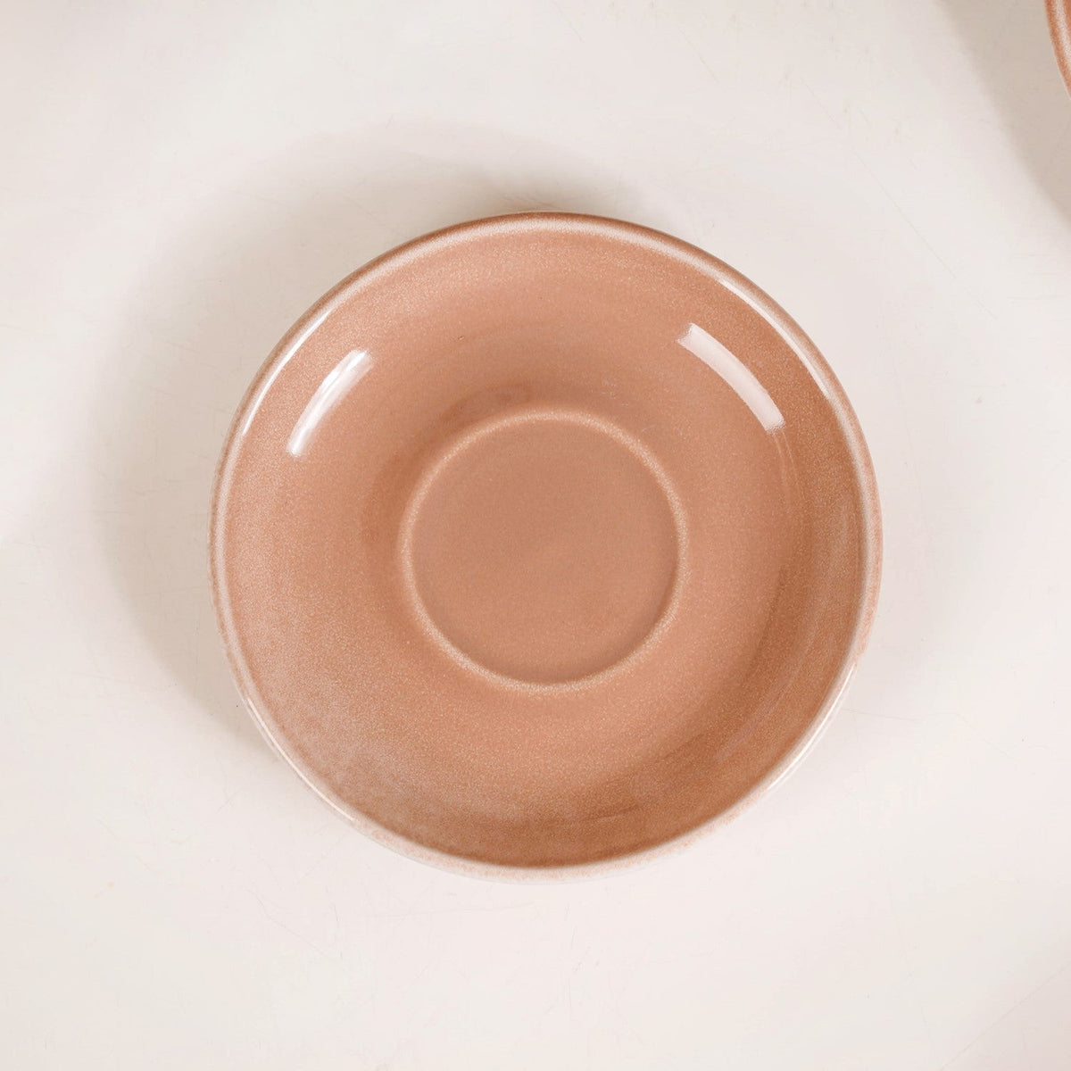 Costola Ceramic Tea Cup And Saucer Set Of 4 Pink 125ml