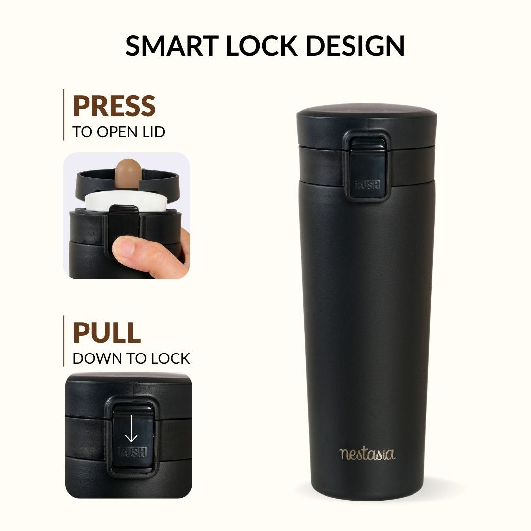 Thermox Insulated Vacuum Travel Flask Black Noir 475ml