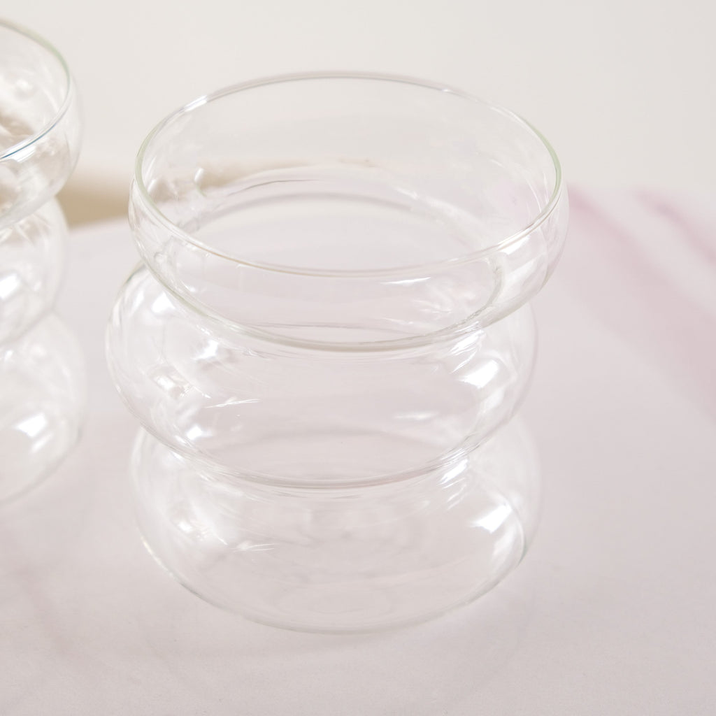 Transparent Layered Donut Glass Set Of 2 400ml