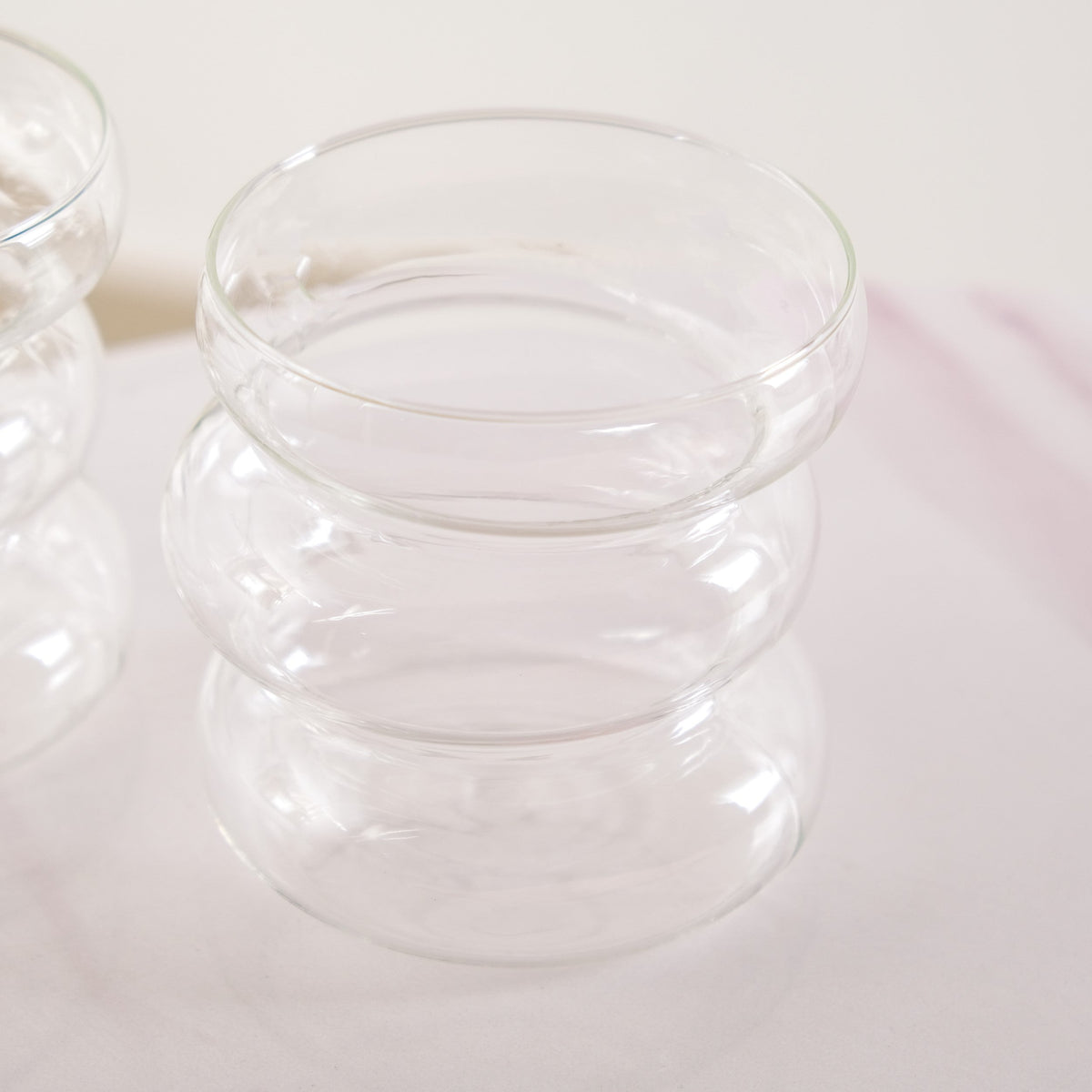 Transparent Layered Donut Glass Set Of 2 400ml