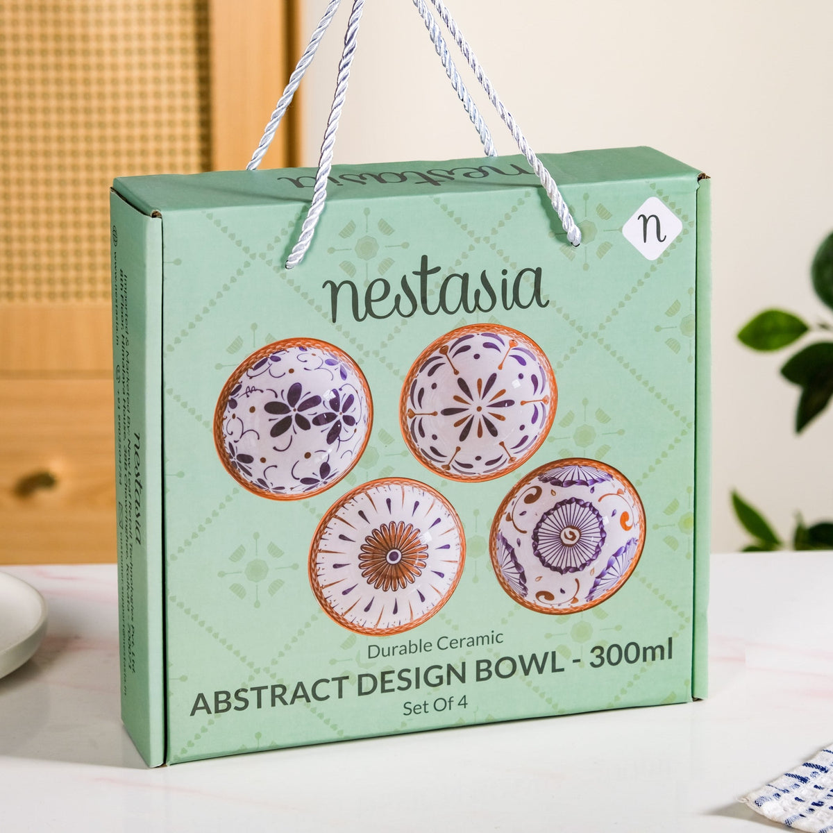 Terra Indigo Ceramic Bowls Set Of 4 300ml