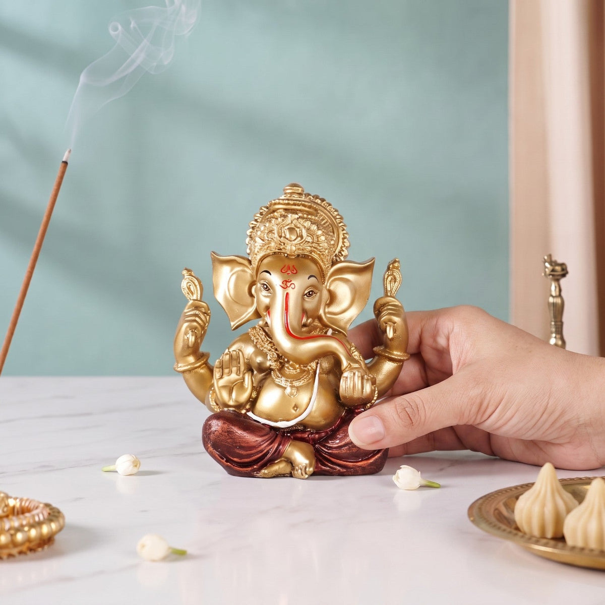 Vighnaharta Ganesh Idol For Home 13cm