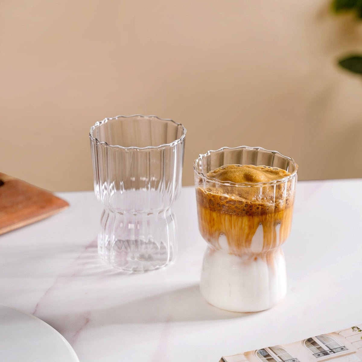 Trending Tiered Glass Tumbler Set Of 2 350ml