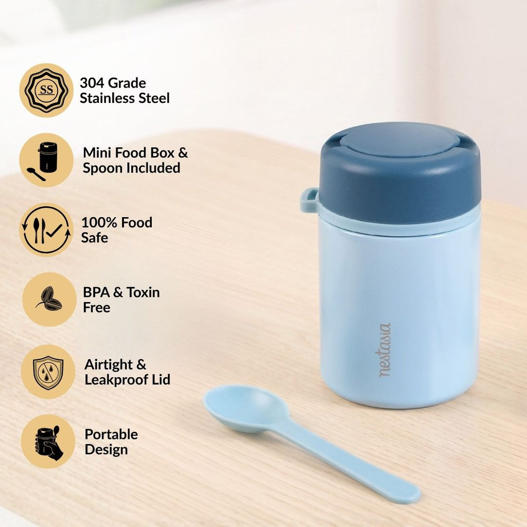 AMPM Jar With Dip Bowl And Spoon Baby Blue 460ml