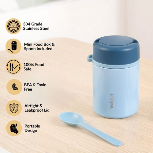 AMPM Jar With Dip Bowl And Spoon Baby Blue 460ml