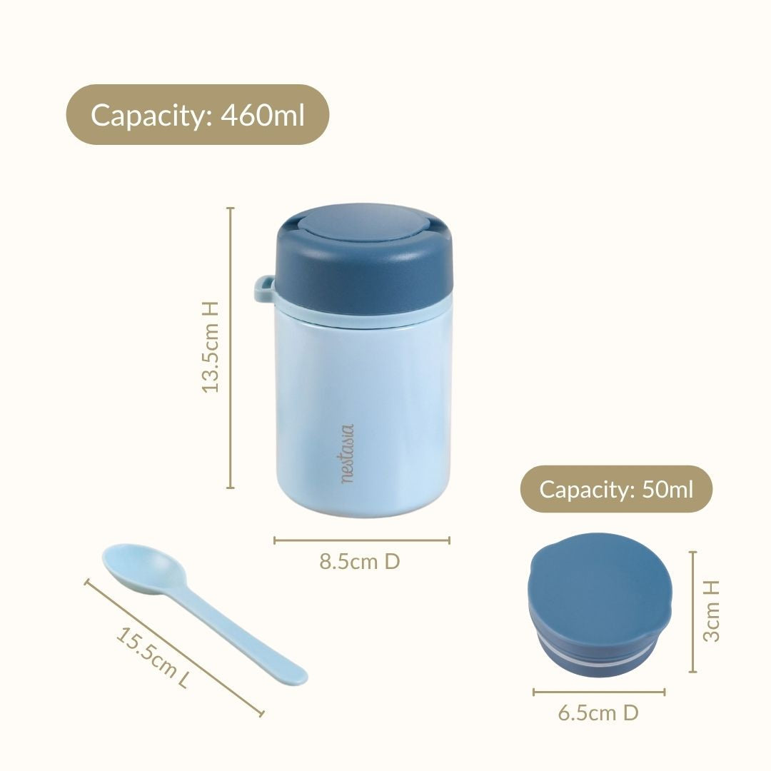 AMPM Jar With Dip Bowl And Spoon Baby Blue 460ml