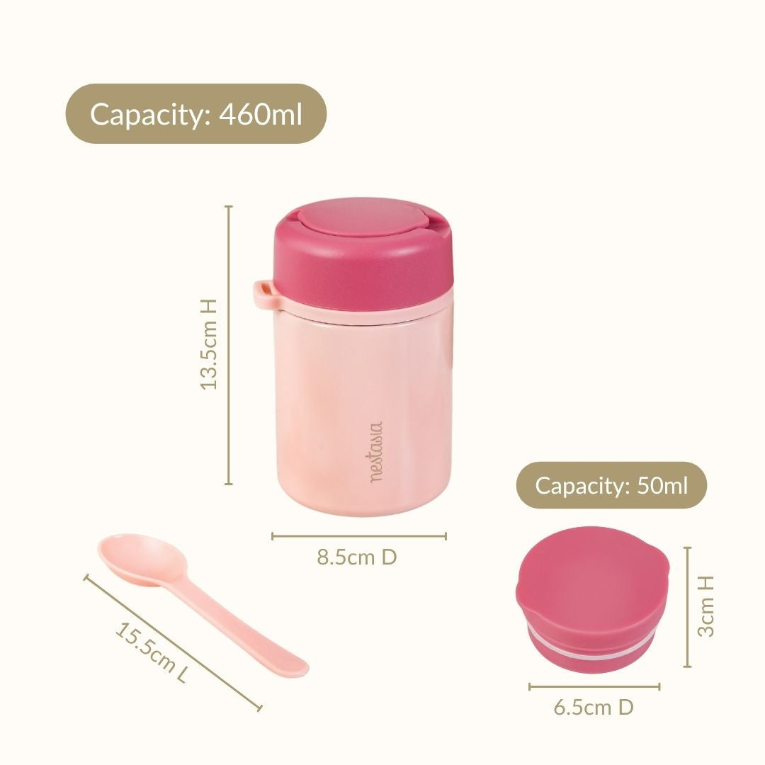 AMPM Portable Jar With Dressing Cup And Spoon Pink 460ml