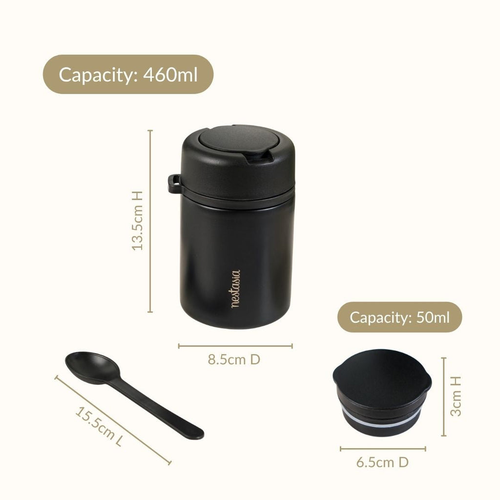 AMPM Portable Jar With Food Box Black 460ml