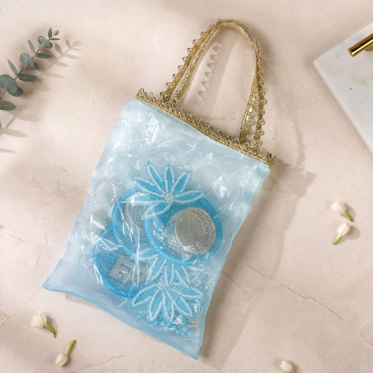 Aquabelle Tealight And Shubh Labh Wall Hanging Set Of 4 In Gift Bag