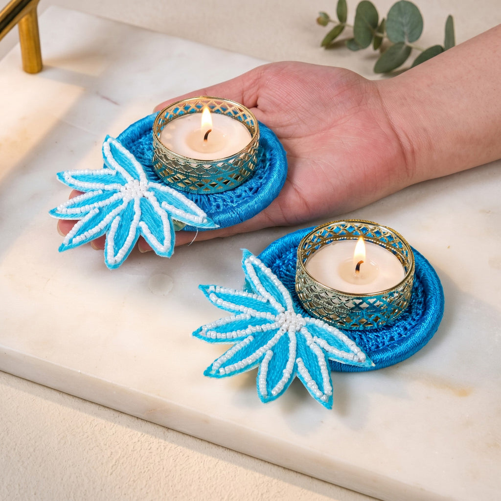 Aquabelle Tealight And Shubh Labh Wall Hanging Set Of 4 In Gift Bag