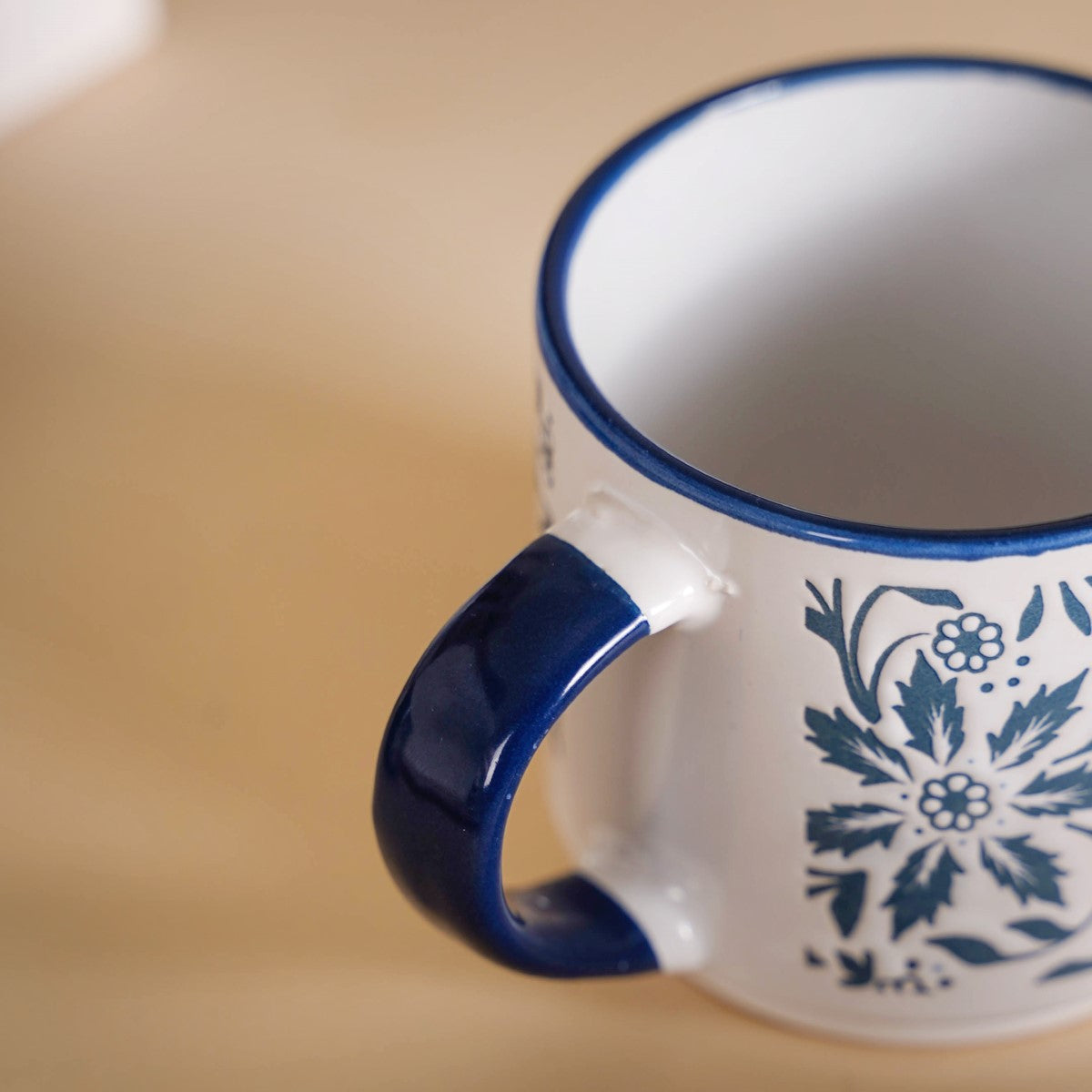 Floral Design Stackable Coffee Mugs Set of 4 210ml