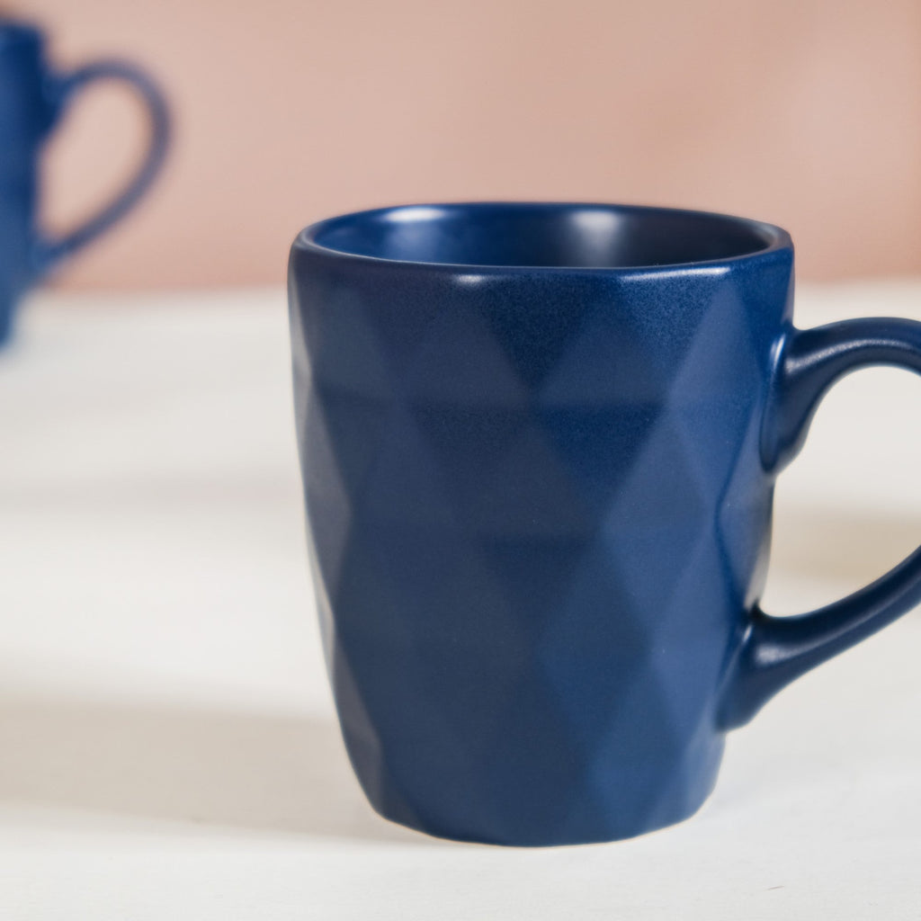 Just-The-Right-Size Tea Coffee Mug Set Of 6 Navy Blue 220ml