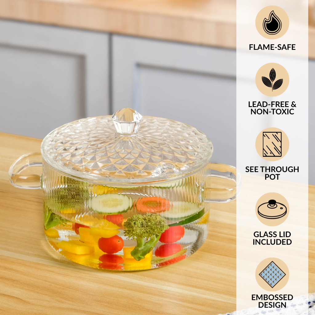Cooking Pot With Embossed Lid 1800ml