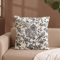Vintage Aviary Cotton Embroidered Cushion Cover 45x45cm