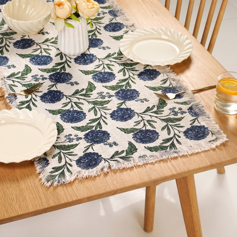 Hydrangea Grace Cotton Table Runner 182x40cm