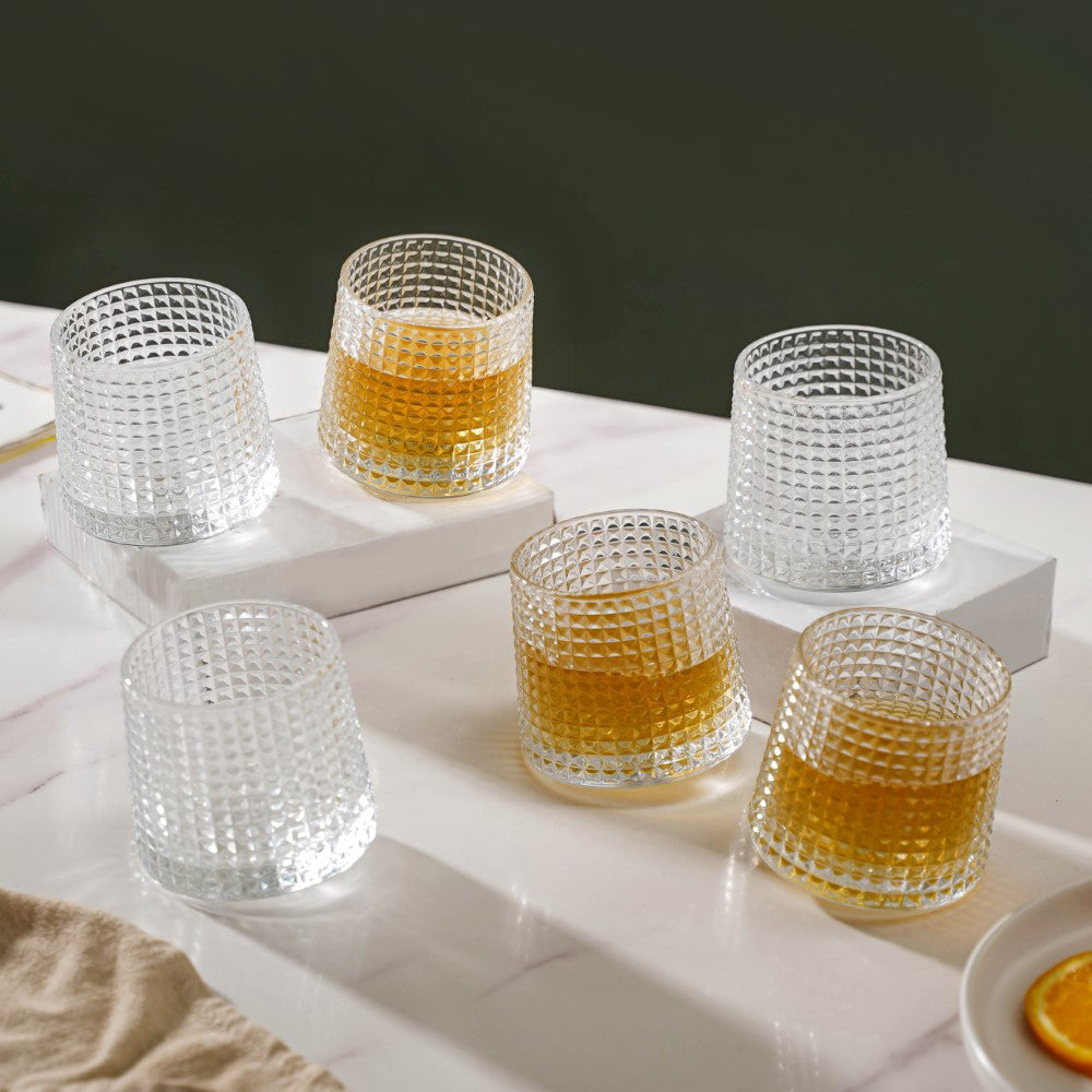 Rotating Drinking Glass Set Of 6 150ml