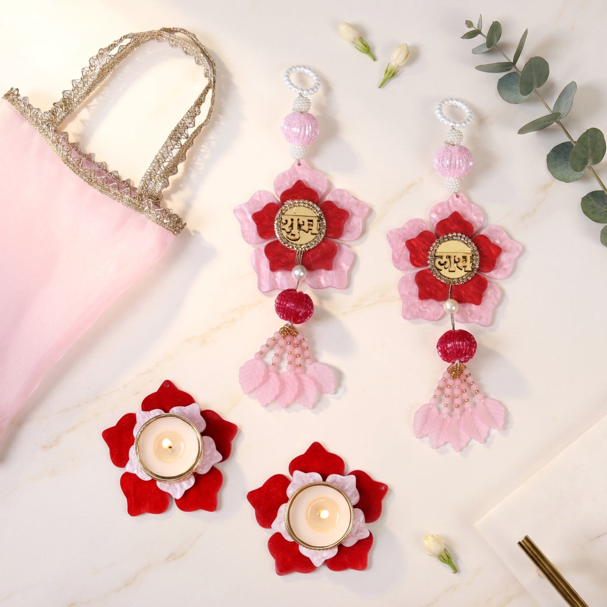 Florissa Wall Hanging And Tealight Holder Set  Of 4 In Gift Bag