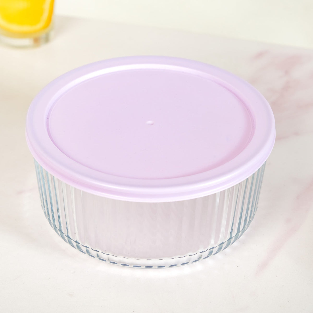 Set Of 4 Round Fluted Glass Food Storage Container With Lid S 230ml M 460ml L 950ml XL 1650ml