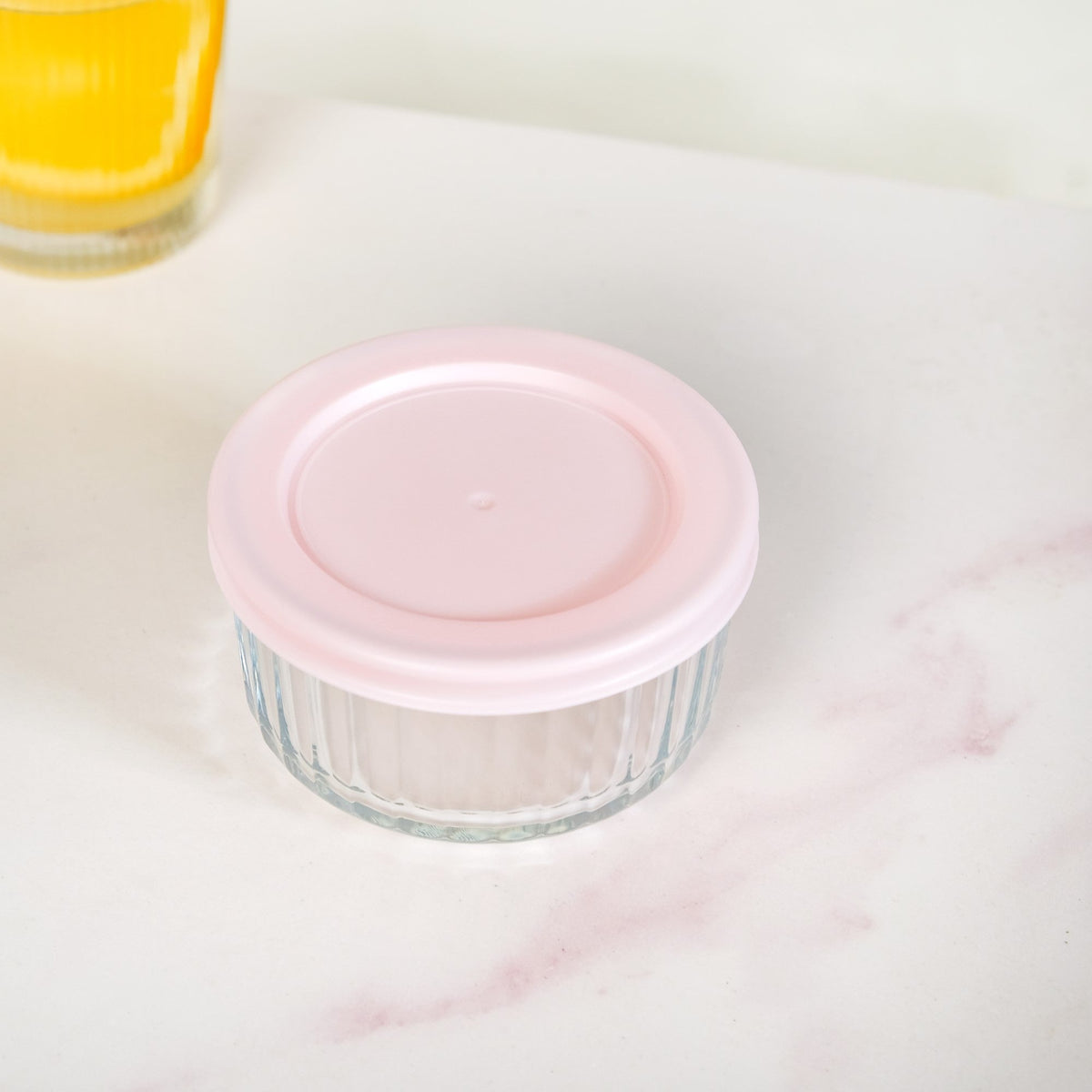 Set Of 4 Round Fluted Glass Food Storage Container With Lid S 230ml M 460ml L 950ml XL 1650ml