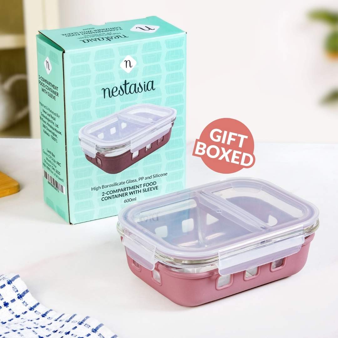 Gripso Dual Compartment Food Container 600ml Mauve