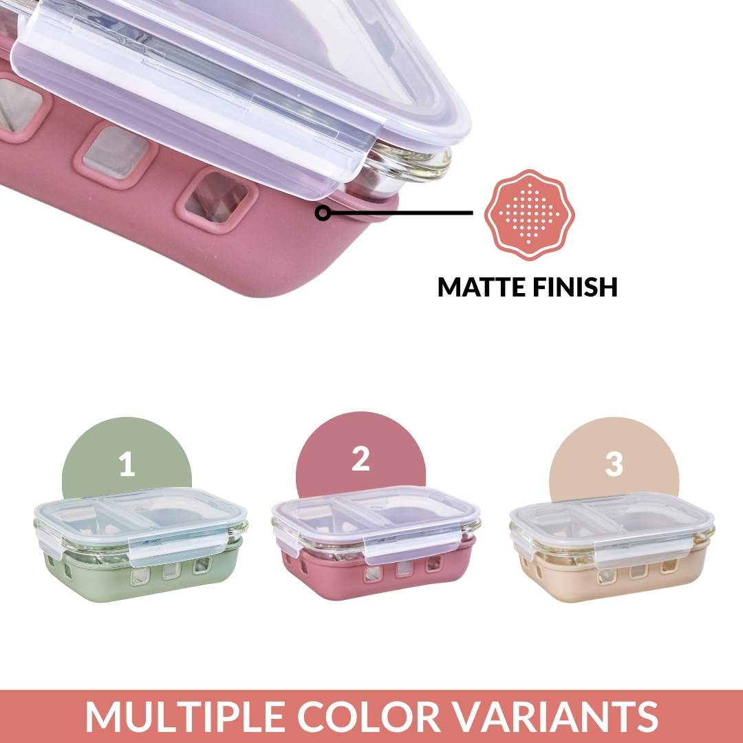 Gripso Dual Compartment Food Container 600ml Mauve
