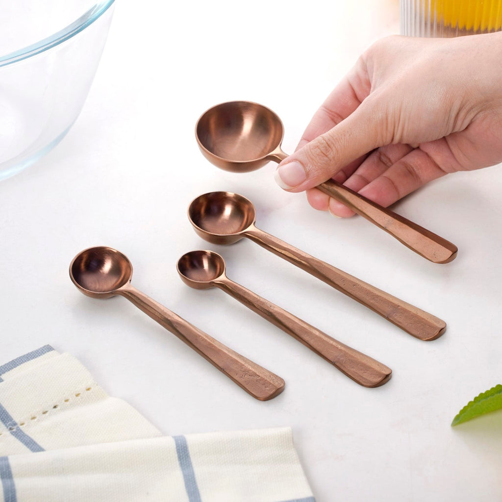 Rustic Cafecore Bronze Measuring Spoon Set Of 4