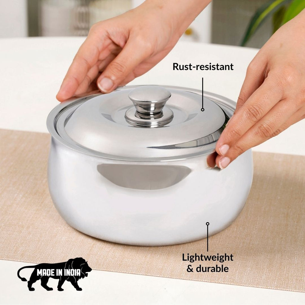 Heat Lock Stainless Steel Casserole 1500ml