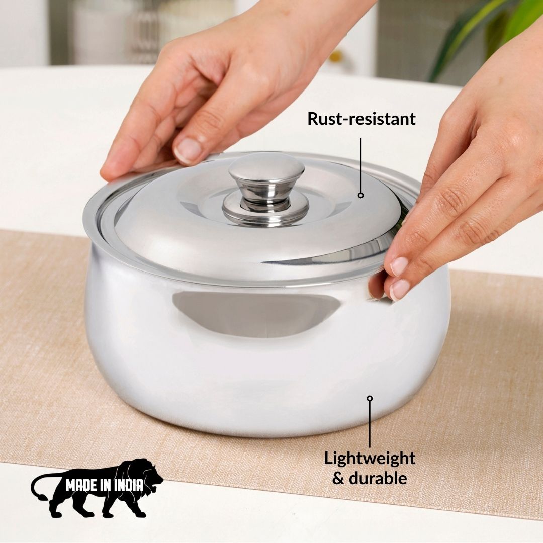 Heat Lock Stainless Steel Casserole 1500ml