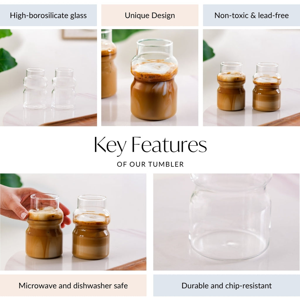 Japanese Style Glass Tumbler Set Of 2 325ml