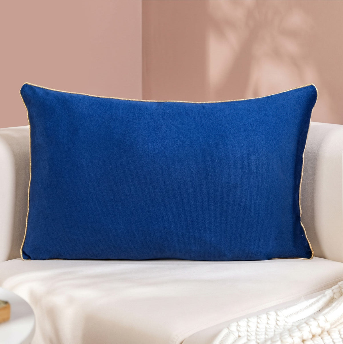 Midnight Palms Embroidered Velvet Cushion Cover 50x30cm