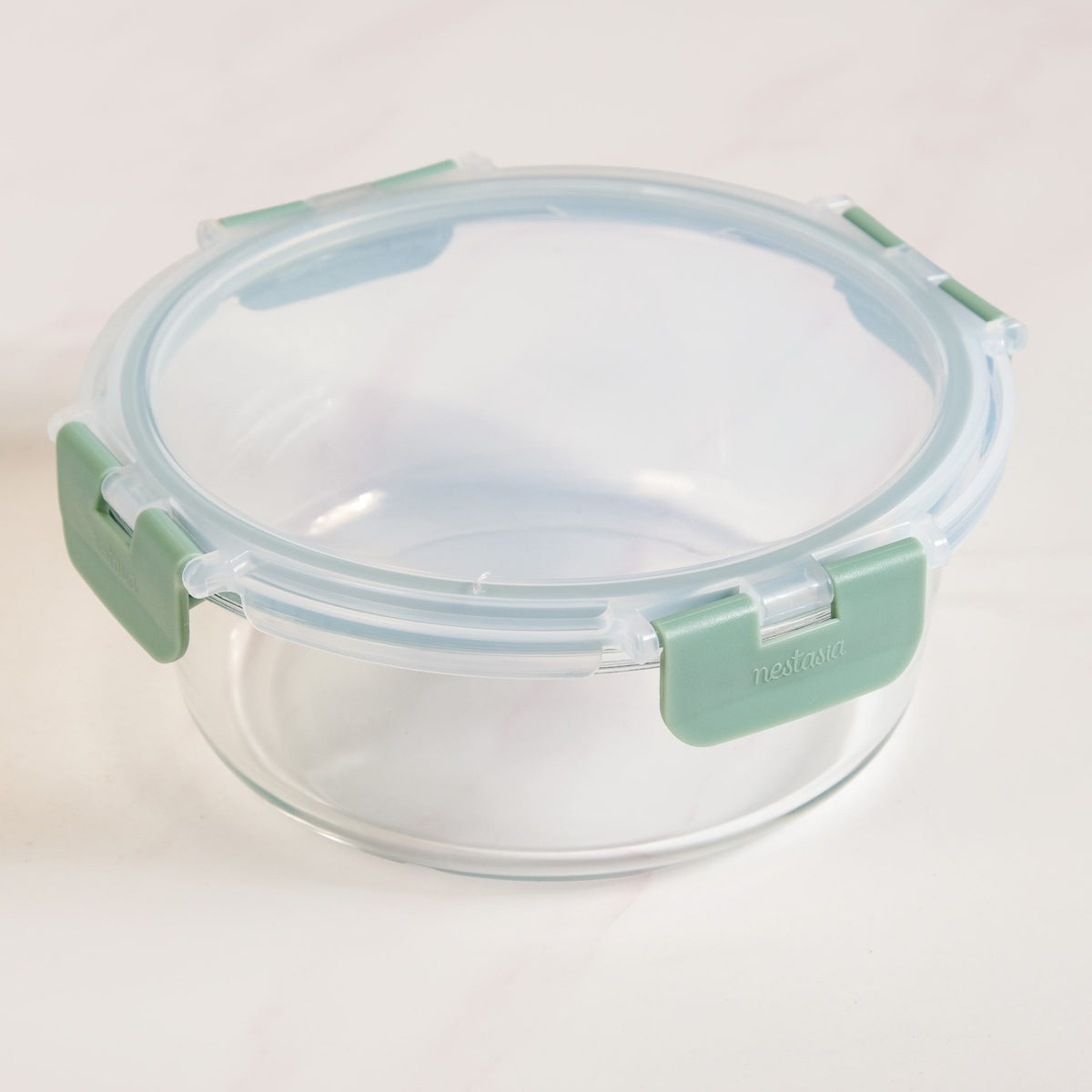 Nestro Pro Spill Proof Food Containers Set Of 3 Round Sage Green 400ml 600ml 950ml