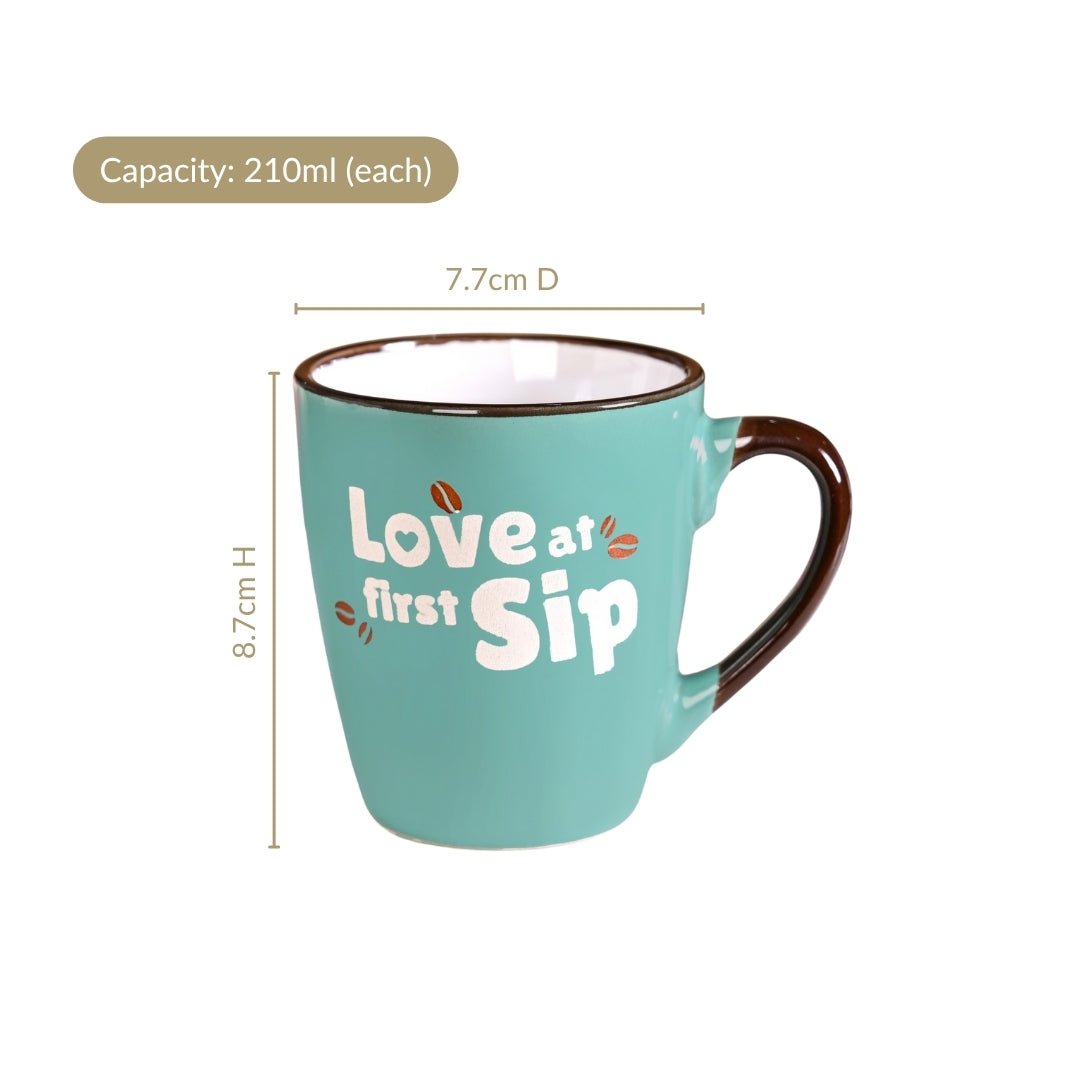 Puntastic Quotes Ceramic Coffee Mug Set Of 4 210ml