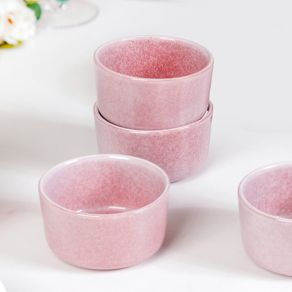 Sera Ceramic Small Bowl Pink Set Of 6 200ml