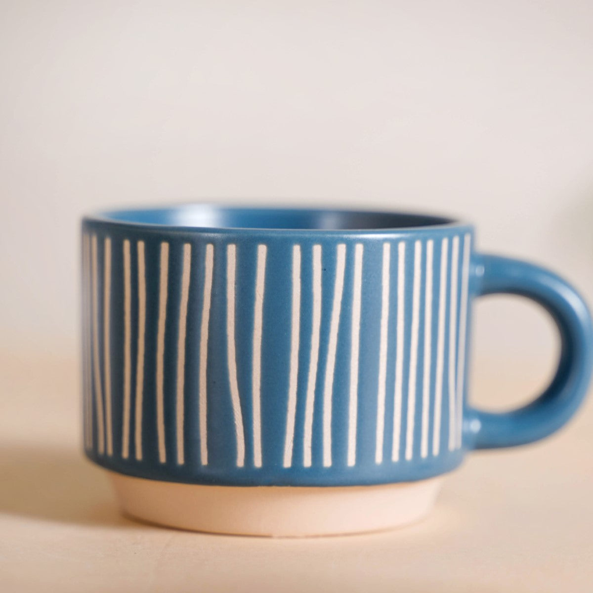 Eclectic Stackable Cups Set Of 4 With Stand Blue 100ml