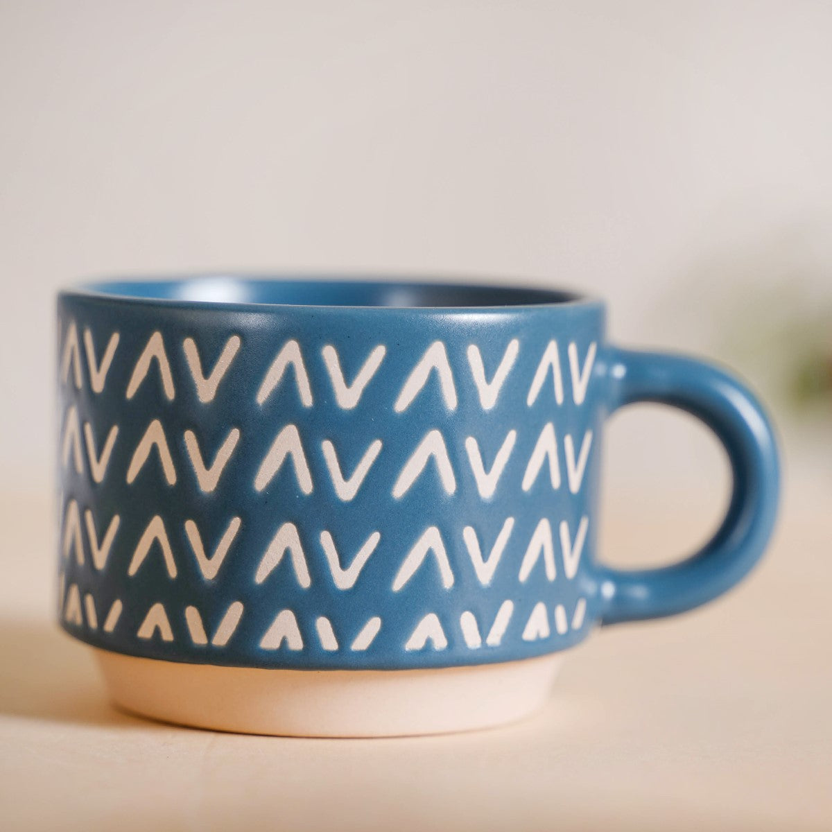 Eclectic Stackable Cups Set Of 4 With Stand Blue 100ml