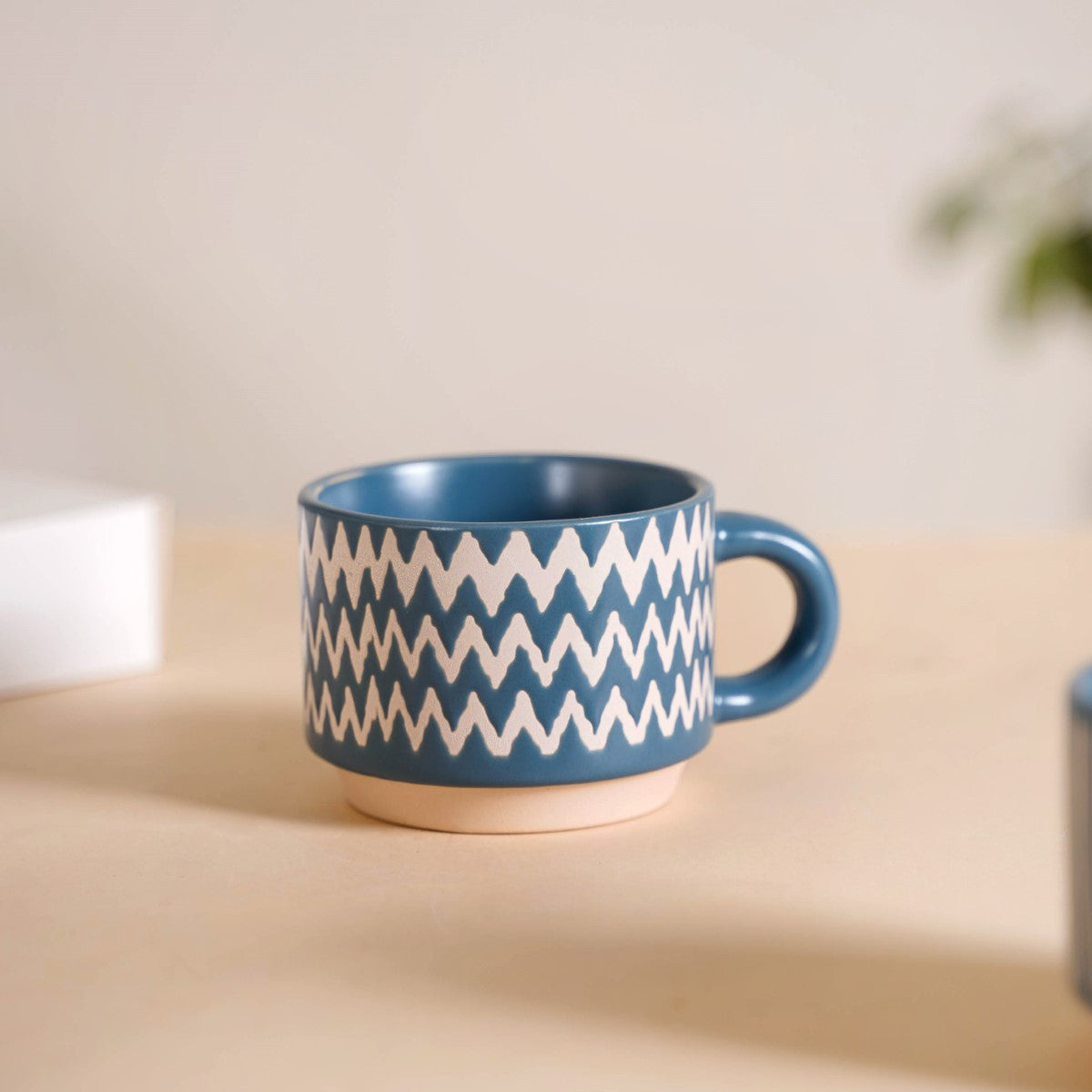 Eclectic Stackable Cups Set Of 4 With Stand Blue 100ml