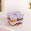 Groovo Lite Premium Borosilicate Food Container Set Of 5 220ml 1320ml